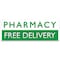 Signmission Pharmacy Free Delivery Banner, Single Sided, 36 in x 96 in, Vinyl, UV Resistant, Green/White B-96-30130 - alternate 1
